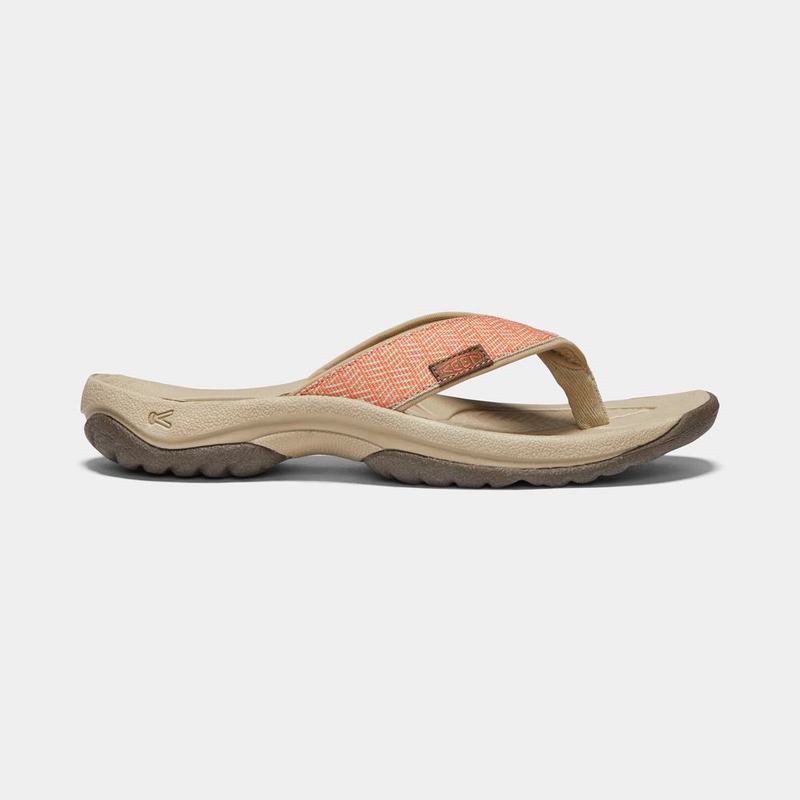 Cheap Keen Kona Flip II Womens Flip Flops Orange/Khaki NZ (3712-HRFXU)